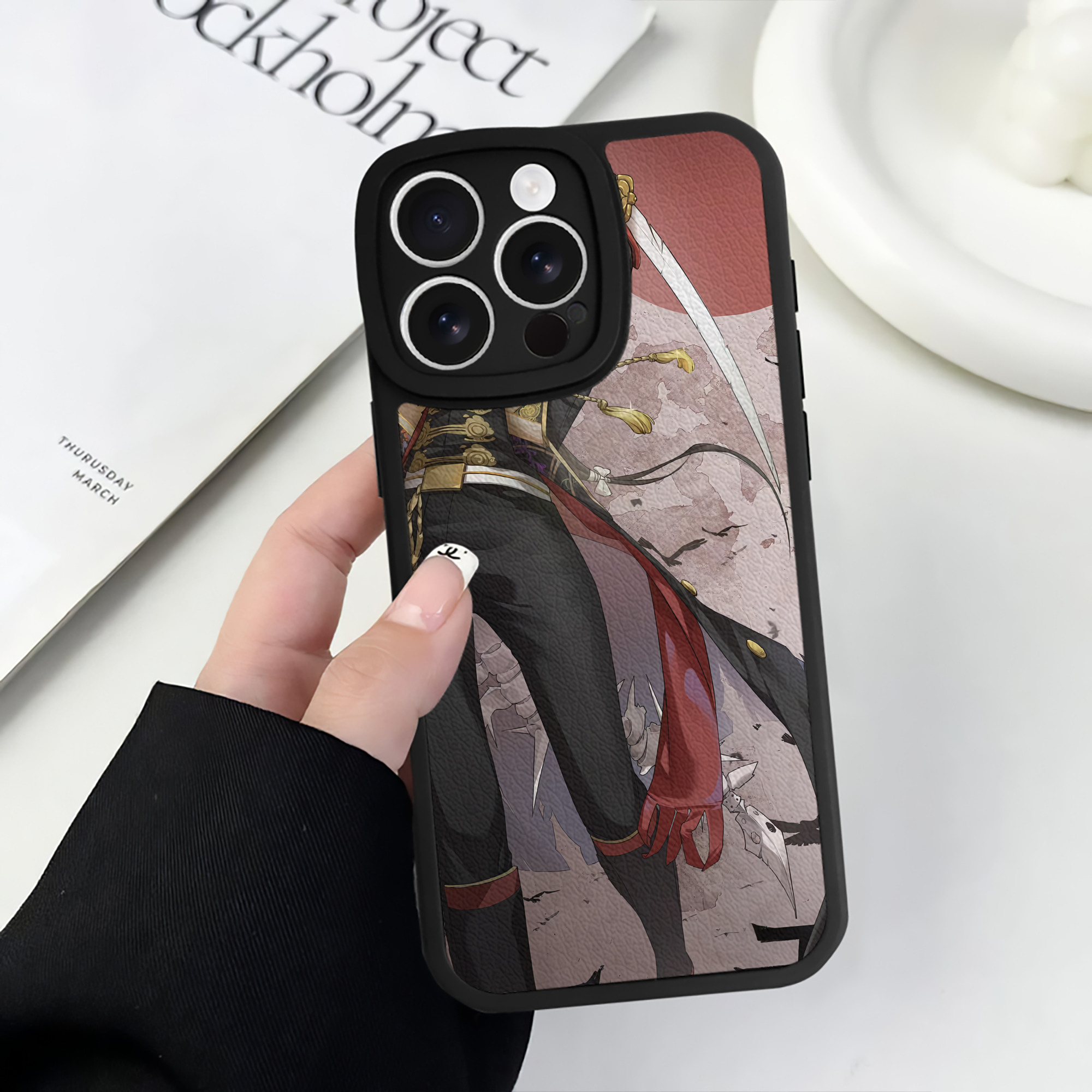 （画像用） 刀剣乱舞 Touken Ranbu 【iPhone 16シリーズ対応】シリコンスマホケース（レザー調） 材質：シリコン